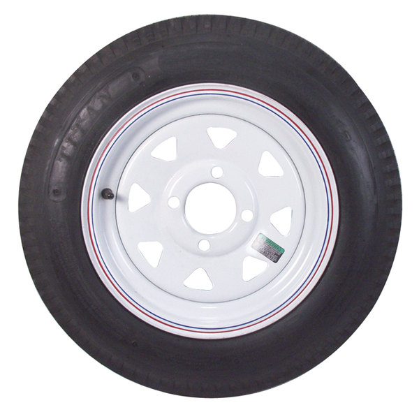 Americana Tire And Wheel Americana Tire & Wheel 30700 Economy Bias Tire & Wheel 5.30 x 12 B/4-Hole-White Pinstripe Spoke Rim 30700